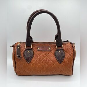 Vintage Libby Handmade Leather Handbag, Crossbody Strap, 12”X8”